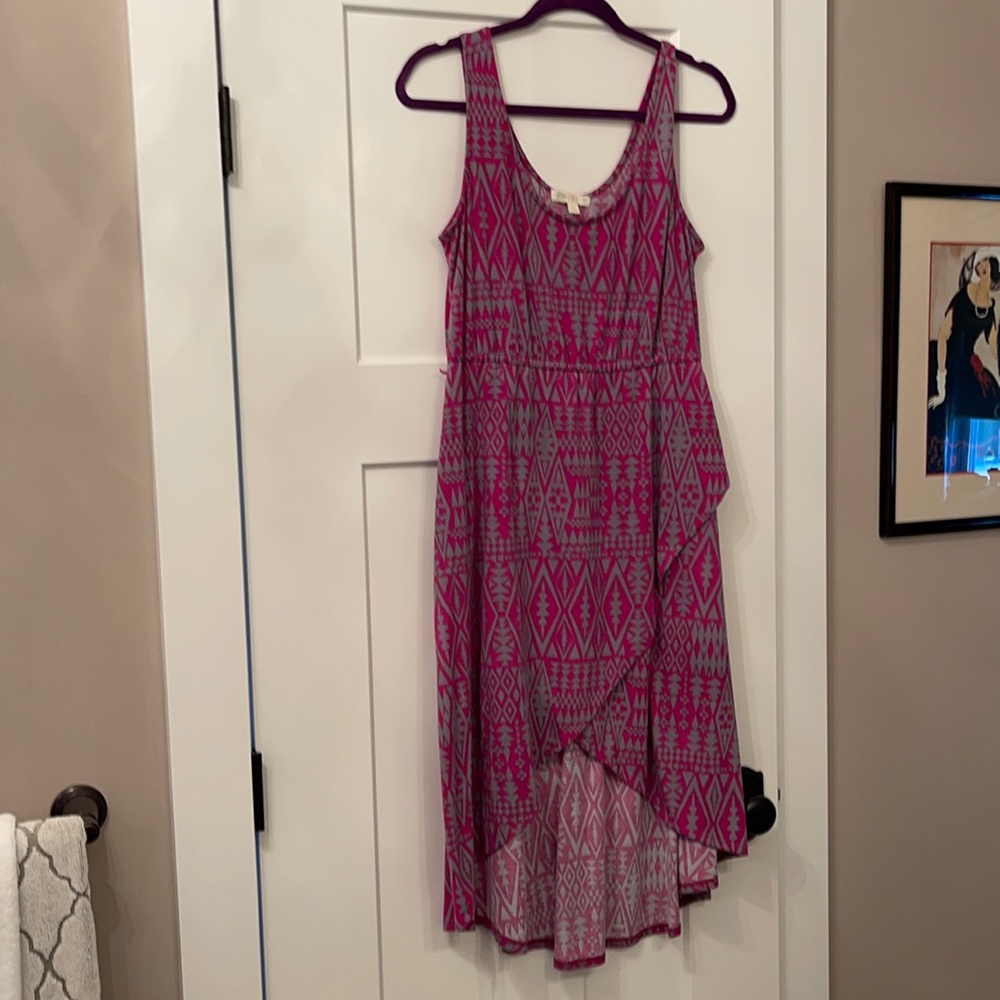 High low midi dress Geometric pattern
